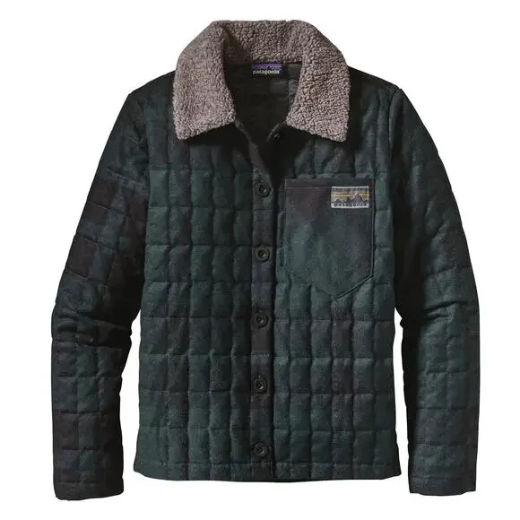 patagonia green plaid recycled down jacket - Picture 1 of 2